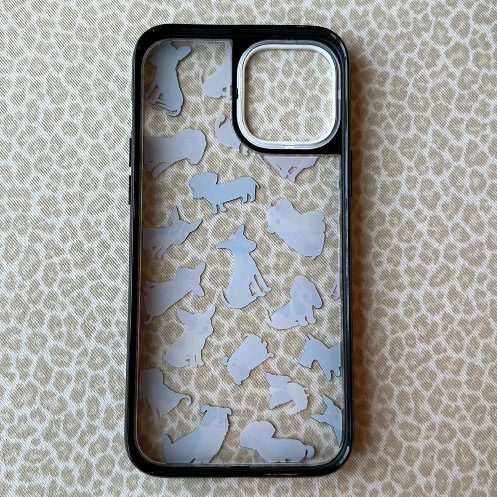 Casetify IPhone 12 Pro Max Case Clear with Black Bumper & Adorable little Dogs
